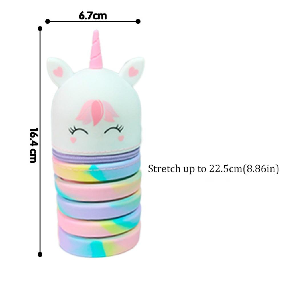 Straight/Folding Unicorn Pen Case Large Capacity Pen Holder for Students