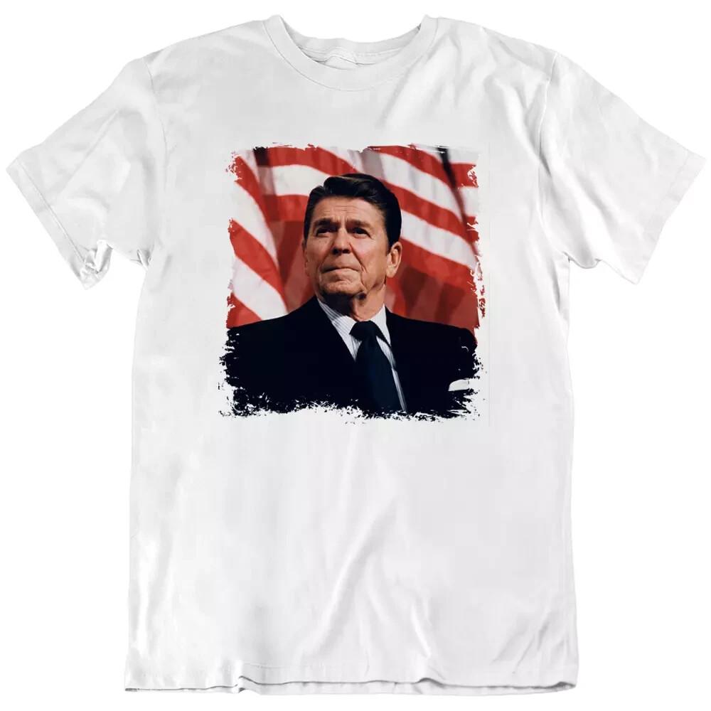 

Ronald Reagan Patriotic, American Flag Republican Fan T Shirt Tee Gift New M