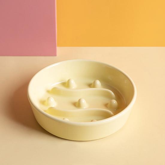 Pet Slow Feeder Bowl Dog Bowl Ceramic Anti-vomiting Non-Slip