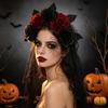 Rose Lace Headband for Women, Gothic Costume Headpiece for Halloween Parties, Cosplay Styling, Stage and Photo Looks