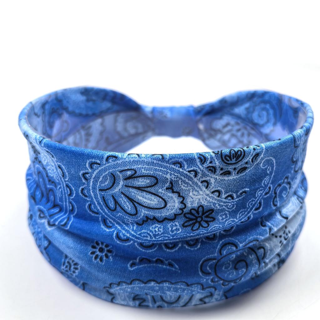1pc Women's Wide Headband - Solid Color & Bohemian Paisley Print, Stretchy Spandex Yoga Running Headband for Workouts, Gym, Casual Outings