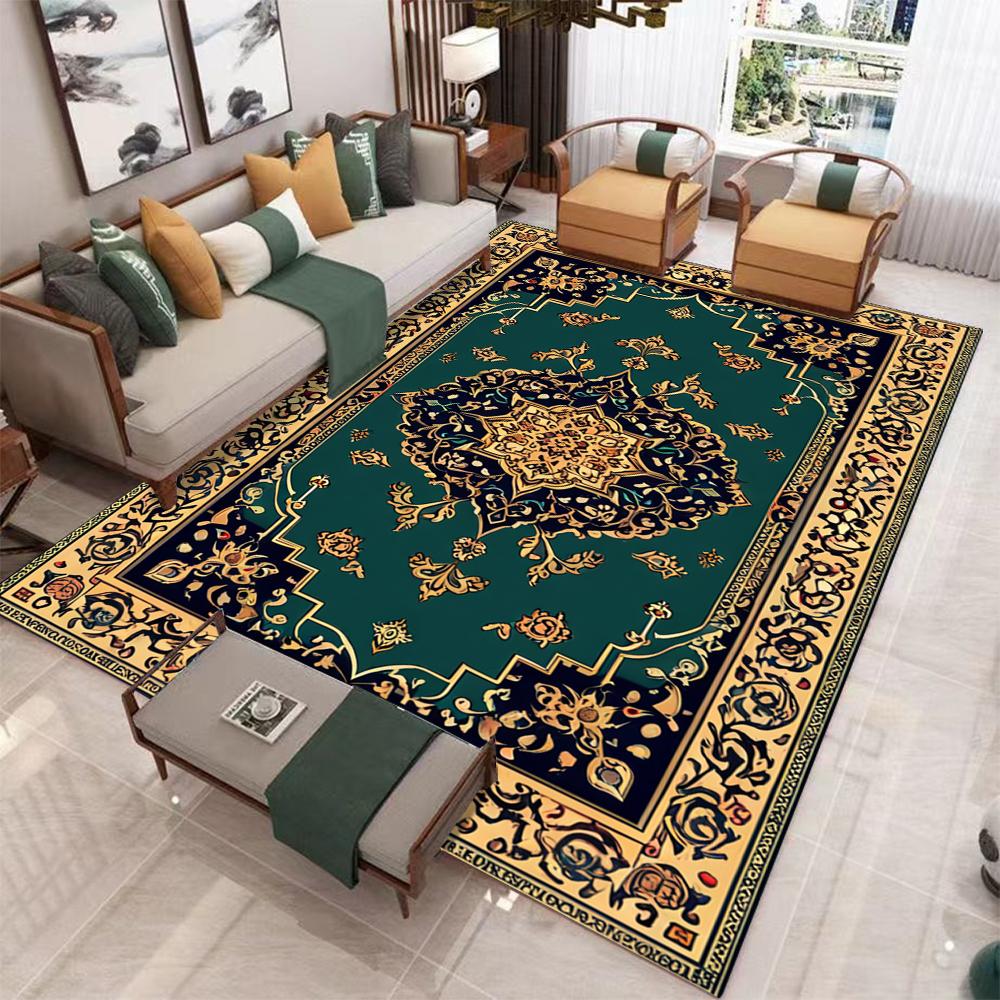 

Ковер с симметричным цветочным узором Модное украшение гостиной Большой напольный коврик Коридор Балкон Противоскользящий придверный коврик 40x60cm16x24in