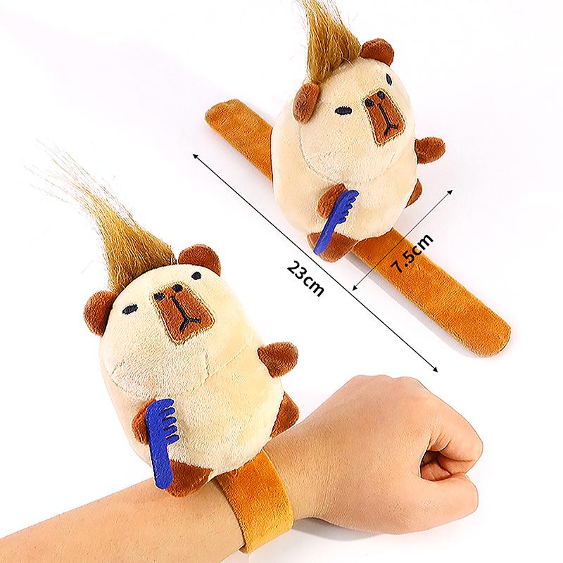 

1 шт. детский подарок забавный гребень капибара хлопающий круг игрушки защелкивающийся браслет кавайная капибара плюшевая кукла украшения коричневый