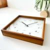 KATOMOKU square clock walnut wall clock continuous second hand radio km-37WARCS approx. 25.7cm (SKP clock)