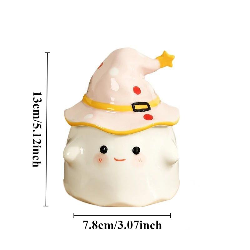 Magic Party Ghost Ceramic Cup Cute Funny Mug with Cover Halloween Gift Personalized Home Coffee Cup