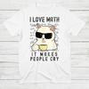 Cool Cat Sunglasses Coffee Graphic TShirt I Love Math Funny Math Slogan Unisex Cotton Crewneck Short Sleeve Casual Tees
