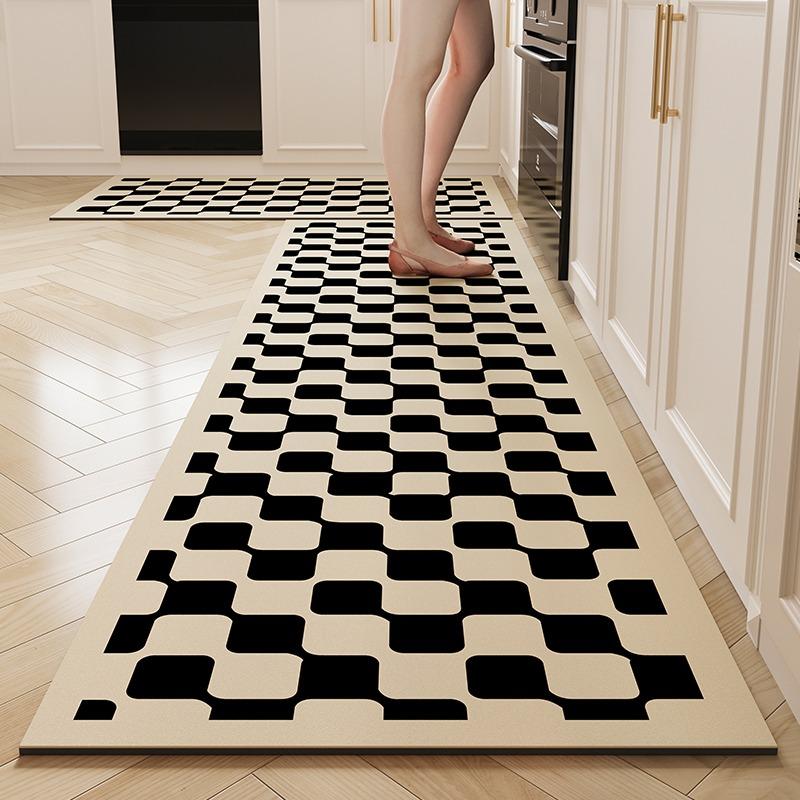 Kitchen Floor Mat Pvc Leather Non-Slip Foot Mats Waterproof Oil-Proof Home Decoration Flower Rug Tappeto Cucina Pvc