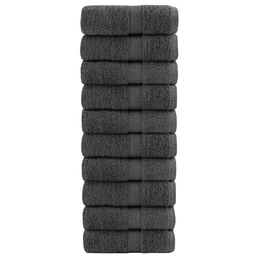 Vidaxl Ręczniczki Premium Solund, 10 Szt., Antracytowe, 30X50 Cm