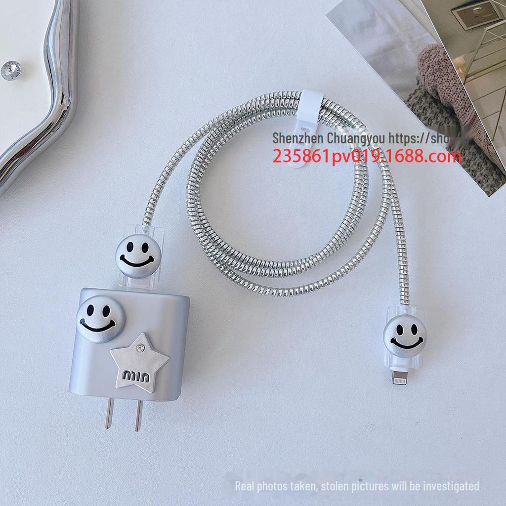 Silver Heart Apple 15 Pro Max Data Cable Protective Cover for iPhone 14 - 20W Fast Charging Soft Shell