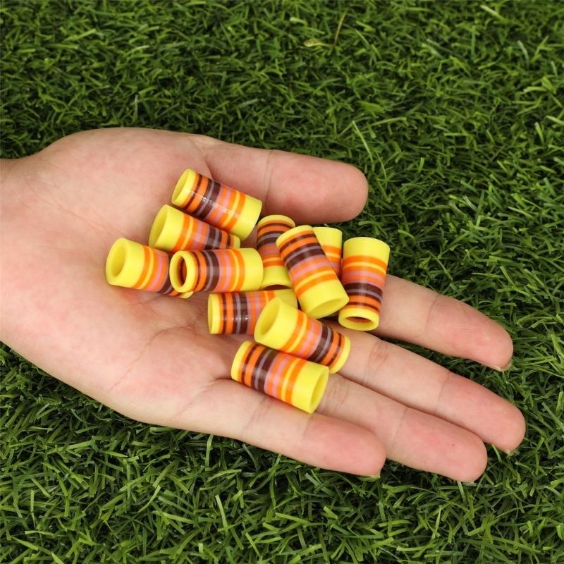 10Pcs Professional Golfing Iron Ferrules for 0.35Inch Tapered Parallel Shafts Colorful Striped Golfing Tapered Ferrules 69HD