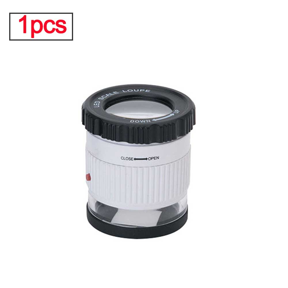 

30X Cylindrical Scale Magnifying Glass Adjustable Optical Glass Magnifier Focal Jewelry Loupe LED UV Light Magnifier Lupe