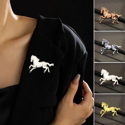 Brooch Pin Retro Enamel Horse Design Badge Clothes Hats Bags Scarves Collar Lapel Brooch Artistic Accessory