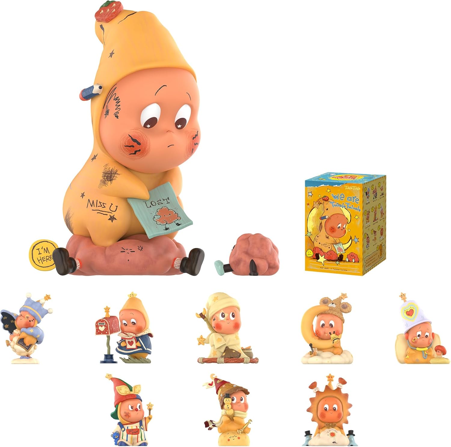 

POP MART We are Twinkle Twinkle Series Figures, Twinkle Twinkle Blind Box Figures, Random Design Action Figures Collectible Toys, Single Box