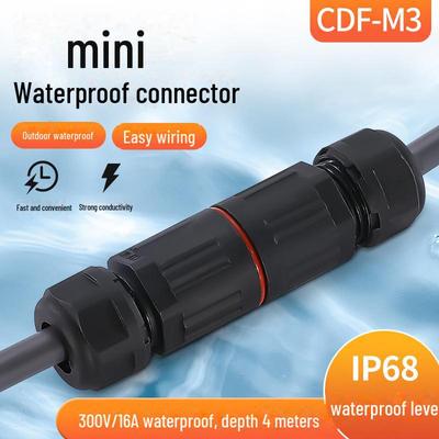 IP68 Screw-Free Waterproof Connector 2/3 Core Straight for Outdoor Lighting
