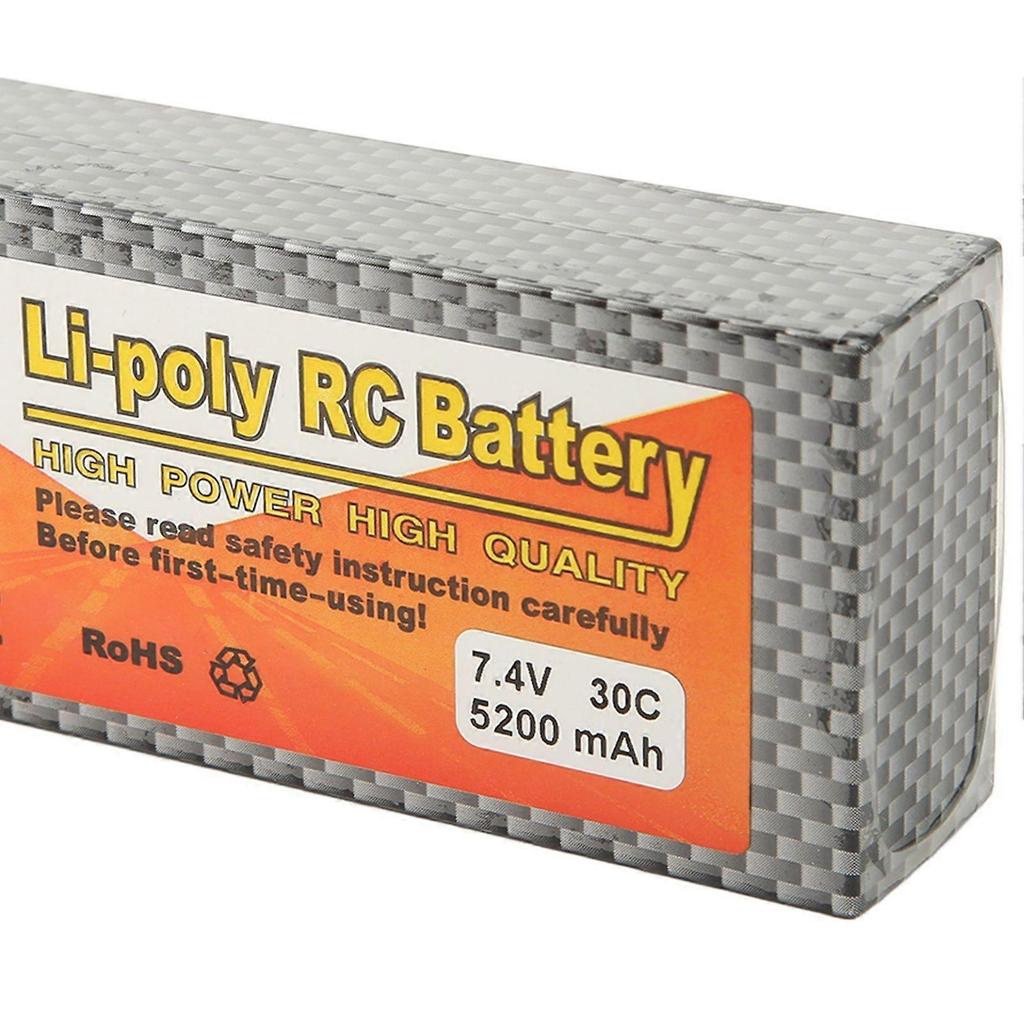 5200mAh Lipo-Akku 30C Entladerate 7,4V 2S T-Stecker RC-Akku Stromversorgung für RC-Hubschrauber Auto Modell
