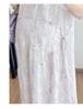 Chic Maternity Dress: Fashionable Loose Fit with Floral Embroidery and Faux Two-Piece Design