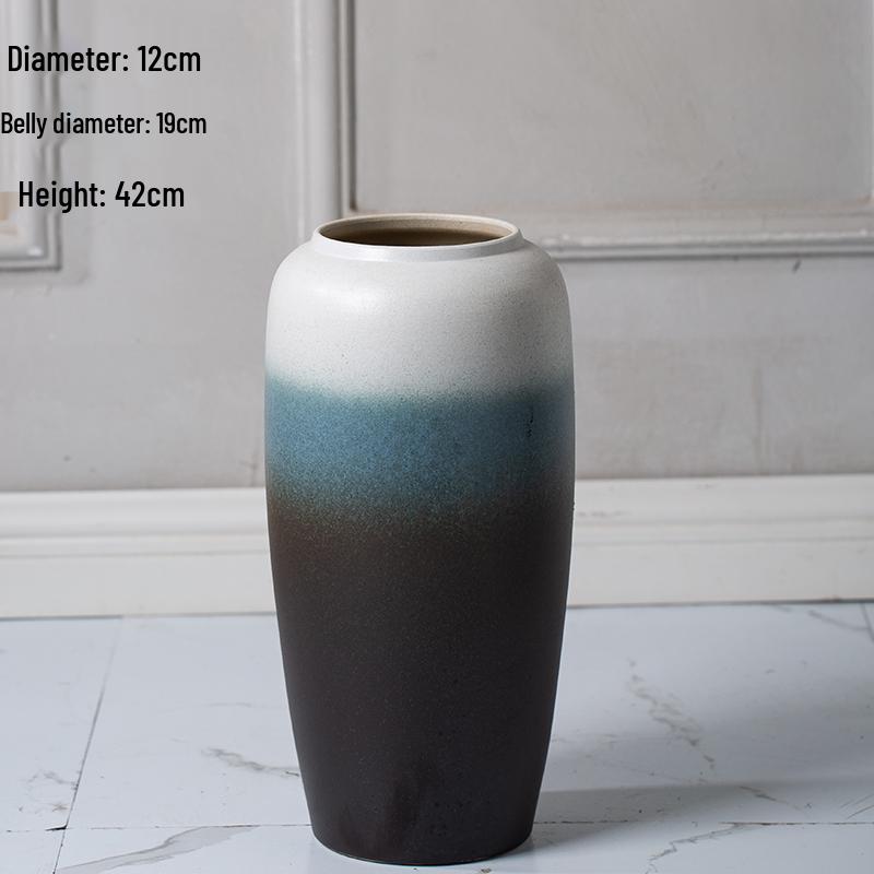 Ceramic Floor Vase for Living Room Dried Flower Arrangement - New Chinese Style Home Decor