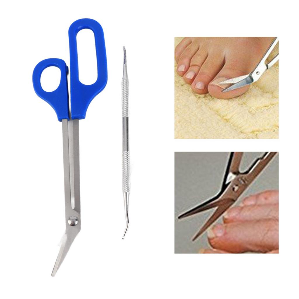 Stainless Steel Pedicure Nail Tool Set Long Handle Toenail Scissors Nails File