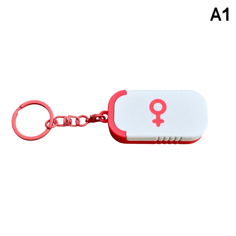 M-Mini Sliding Pill Box With Keychain Medication Organizer Sliding Lid Pill Holder Portable Travel Daily Medication Management