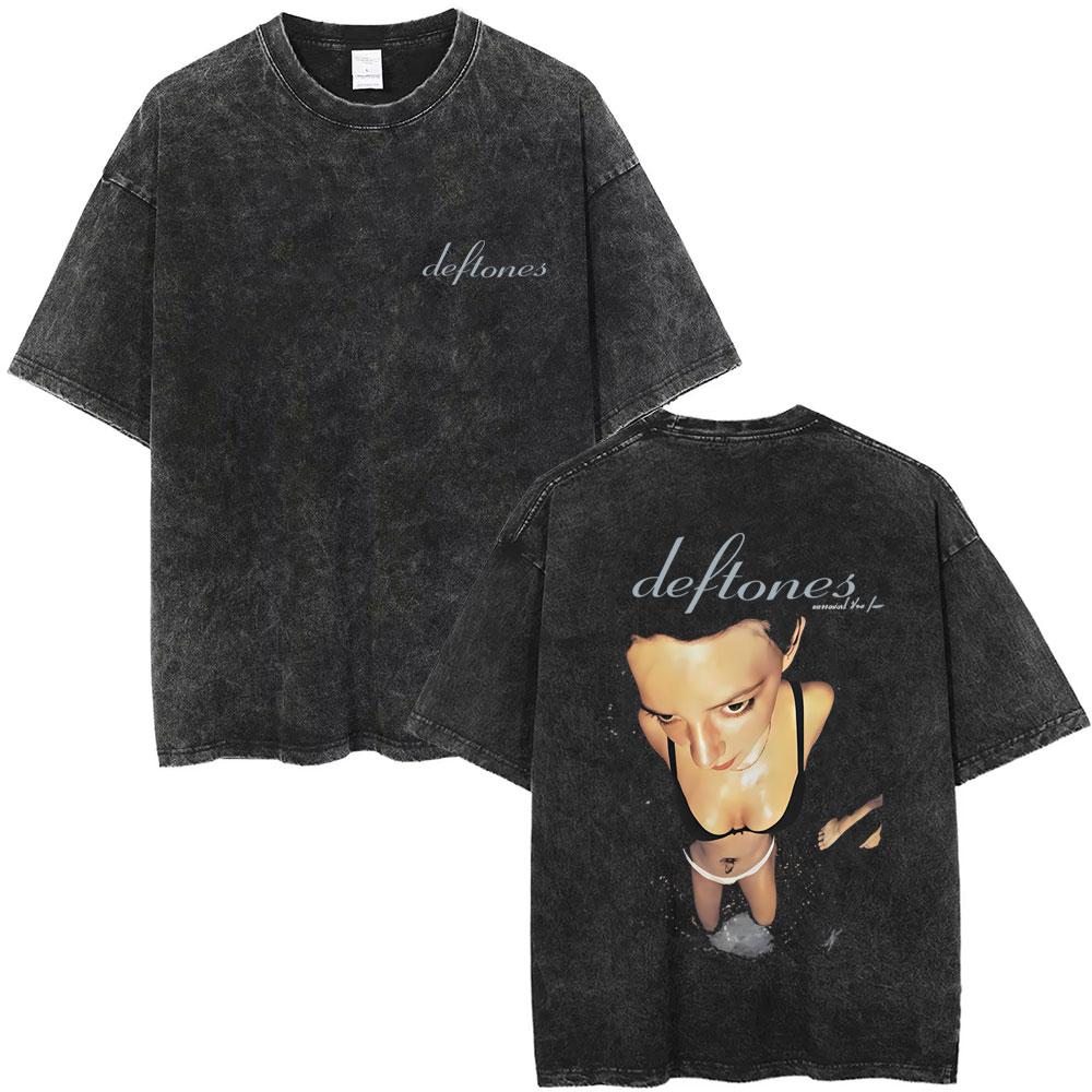 

Washed Vintage Rock Band Deftones Around The Fur Album Graphic Tshirts Men Alternative Heavy Metal Tshirt Oversized T Shirts S