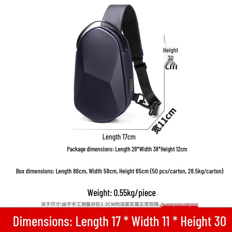 Men s Waterproof Hard Shell Motorcycle Crossbody Bag - Trendy, Multifunctional Summer Shoulder Backpack синий