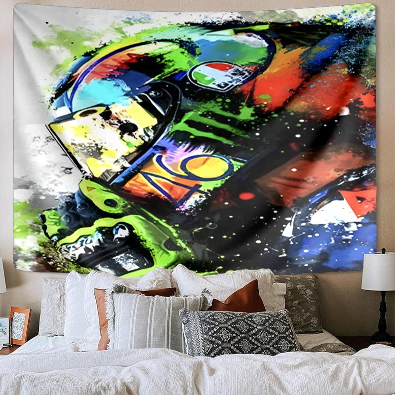 Rider Speeding Through Neon Lights Printed Tapestry, Wall Hanging,Livingroom, dormitory, Large Wall Decor, Fabric Decor Fan Birthday Gifts