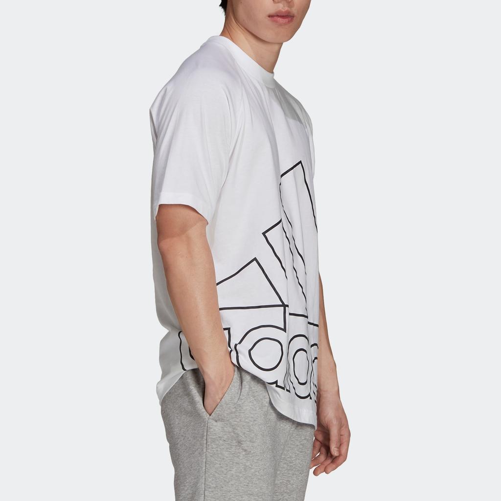 Adidas Big Logo Print Casual Sports Short Sleeve T-Shirt Unisex Tops White H60664
