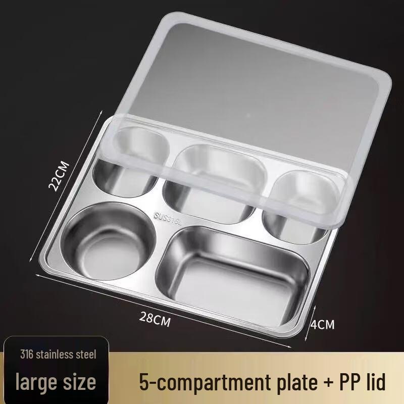 316 Stainless Steel Divided Lunch Plate