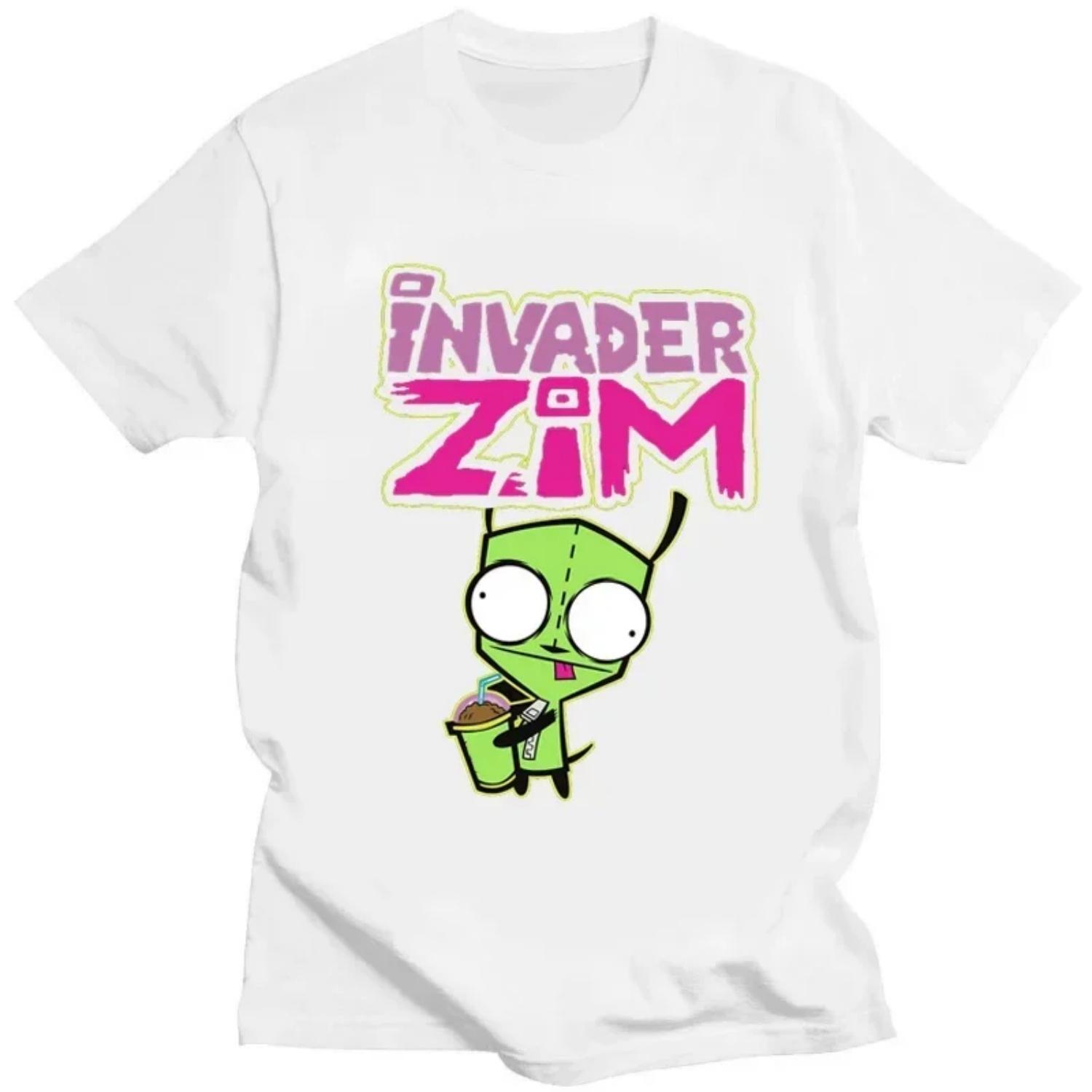 Cute Cartoon Invader Invader Gir Graphic Tshirt Image T Shirt Men Women Retro Tee Shirt Fashion Shirt Streetwear Tops Women XXXXXL белый