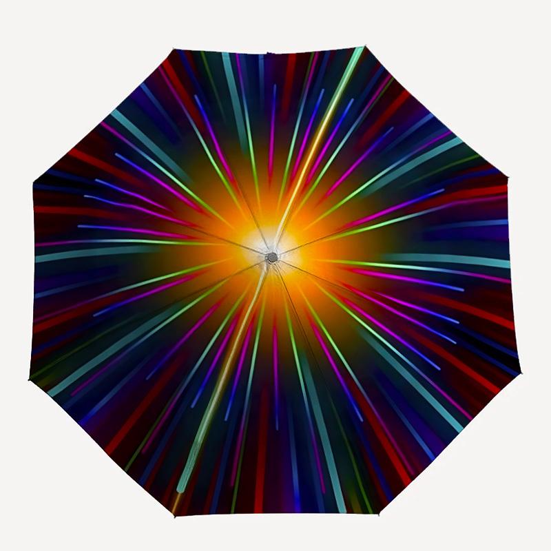 1pc Cosmic Burst Automatic Open/Close Folding Umbrella - Compact 8-Rib Design, Daily Use, Perfect Gift for Friends & Family yy251124200