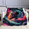 Multiple Sizes Astronaut Floating In Space Print Blanket Flannel Material Soft Warm for All Seasons Home Outdoor Camping Picnics
