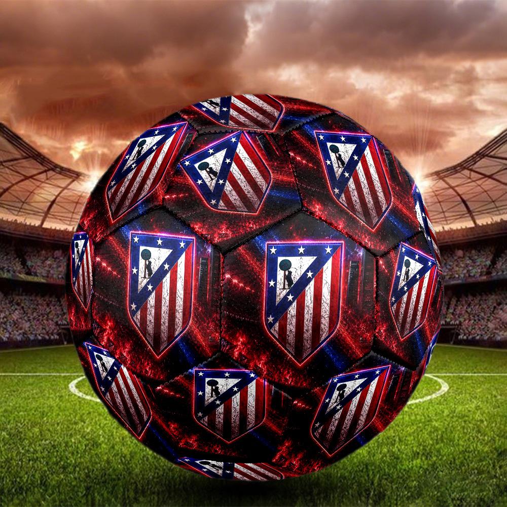 Atletico Madrid Druckgröße 5 Fußball, Standard-Matchfußball für Sportspiele und Mannschaftstraining, Ideales Geschenk für Fußballfans