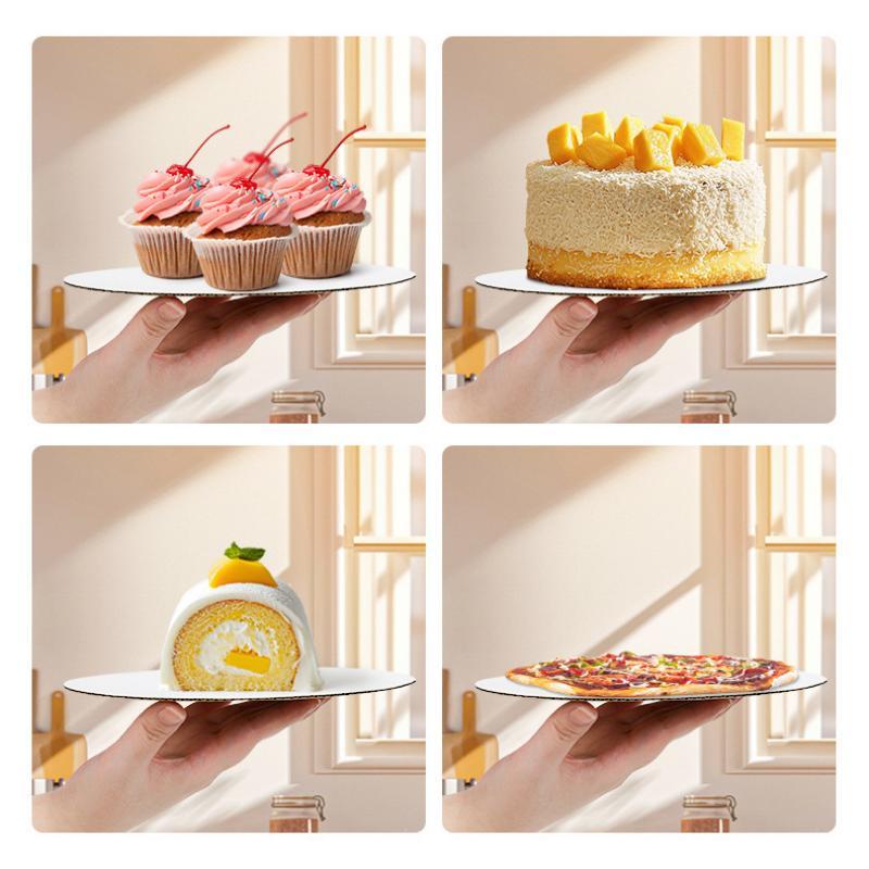 10Pcs 15/20/25/30Cm Round Cake Boards Circle Cardboard Base Cupcake Dessert Tray Birthday Party Cake Decorating Supplie