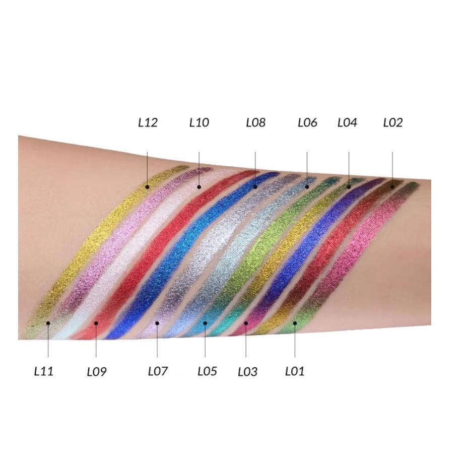 Kaleidos Automatischer Gel-Eyeliner Stift Wasserdicht Chameleon Farbe Langanhaltend Glitzer Metallisch Wasserdichter Augen-Liner Stift Make-up