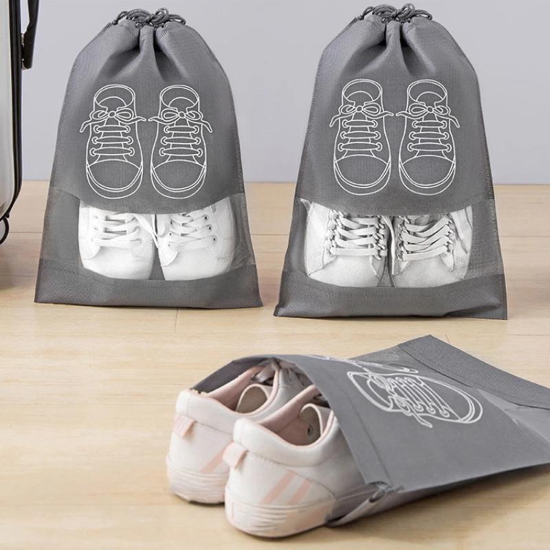Non-Woven Shoes Bag Waterproof Dustproof Travel Bag Portable Drawstring Bag For Shoes Storage