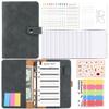 A6 Ring Binder Budget Planner 6 Holes Loose Leaf Notebook with Binder Pockets Money Envelopes Budget Sheets Label Stickers Notebook Ring Binder