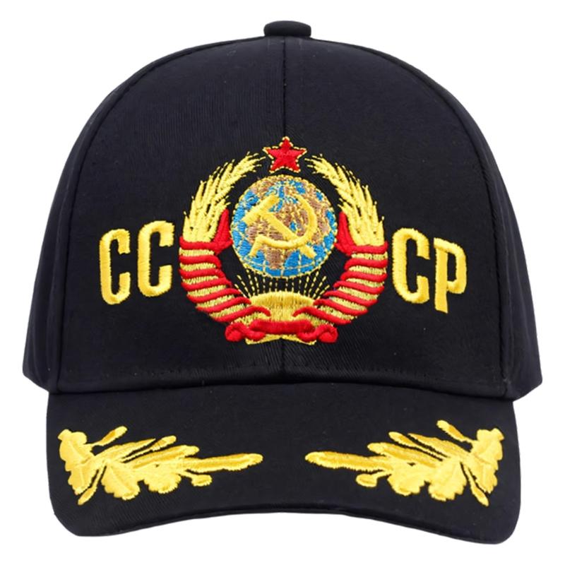 Soviet Union Letters Embroidered Cotton Baseball Cap Adjustable Fashion Outdoor Hat For Men And Women