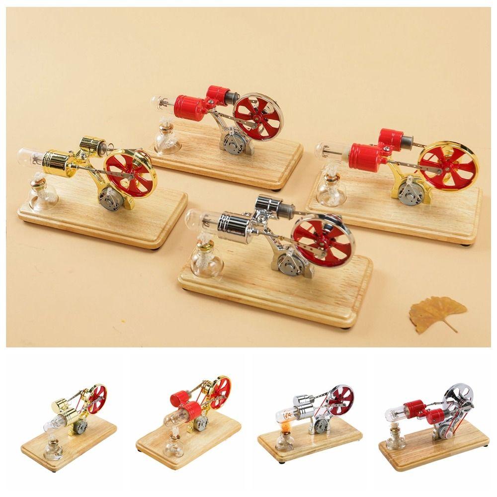 

Zinc Zinc Zinc Alloy Science Experiment Toys Colorful LED Hot Air Engine Motor Model School Supplies Style B