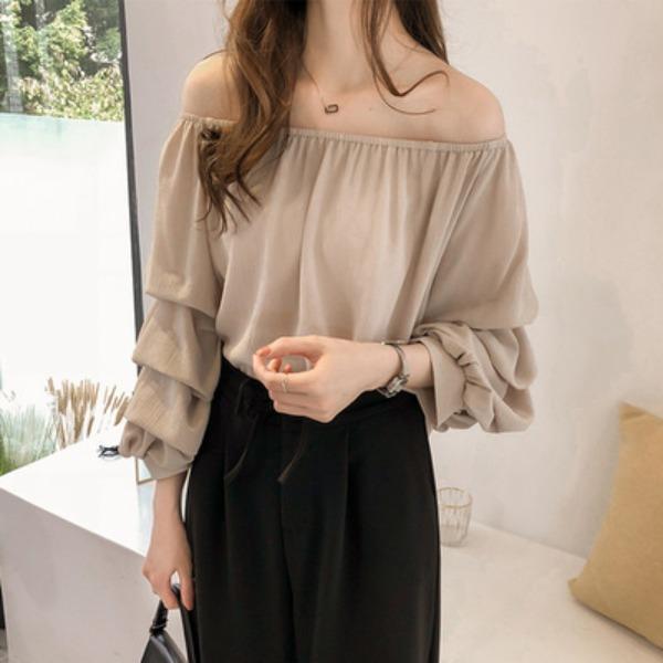 

Early Autumn Loose Chiffon Shirt for Women Long Sleeved Top Shirt Women s Clothing 3XL абрикосовий