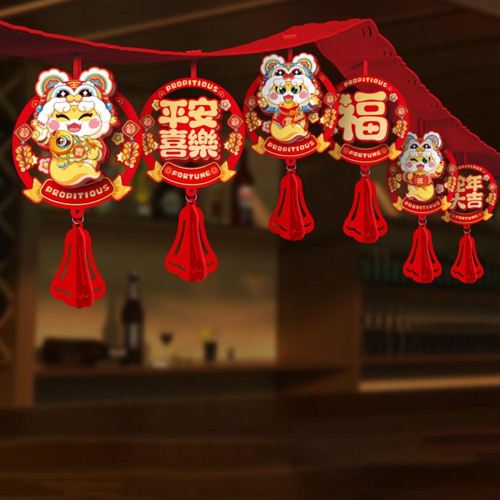 Cartoon Spring Festival Banner Garland Hanging Lunar Year Ornaments  For Home Shopping Mail