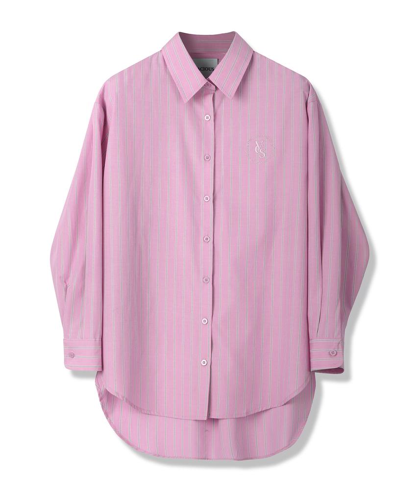 VIVACIOUS Fraise Unbalance Stripe Shirt - 2Col