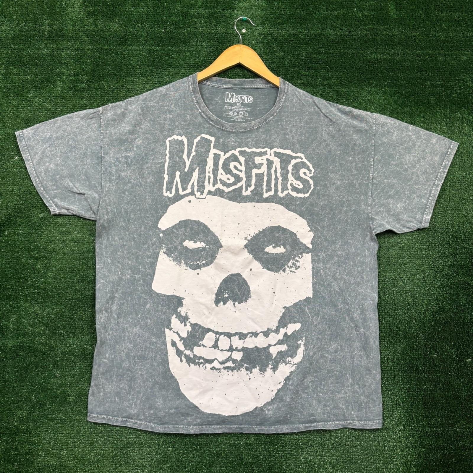 Misfits The Fiend Skull Punk Rock Band Mineral Wash T-Shirt Size 2XL S