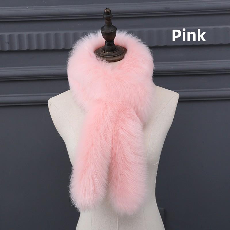 Neuer niedlicher Plüschschal mit Hasenohren, Schal aus Kunstfell, Pelzkragen, verdickter Schal, Kunstfuchsfell, Damenschal