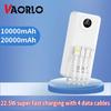 VAORLO Power Bank Super Fast Charging 22,5W PD QC 3.0 20000mAh με 4 καλώδια δεδομένων Φορτιστής Powerbank Για Samsung iPhone
