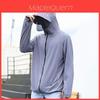 Summer Mens Uv Protection Ice Silk Sun Shirt With Hood For Outdoor Activities
