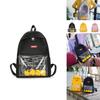 Durable Canvas Womens Backpack With Fun Duck Toy And Transparent School Bag Design