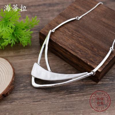 New Brushed Irregular Geometric Necklace Women's Creative High-end Hollow Geometric Line Neck Chain