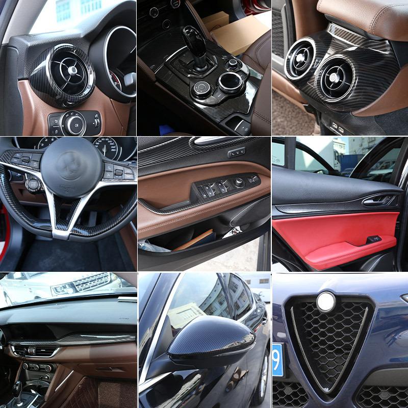 ABS Carbon Fiber For Alfa Romeo Stelvio 2017- Car Interior Trim Sticker Accessories Car Modification Car Styling