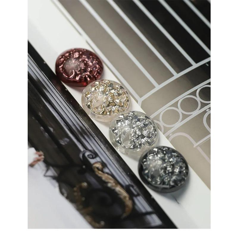 5pcs Creative Magma Pattern Buttons Luxurious Transparent Resin Shank Buttons Apparel Accessories