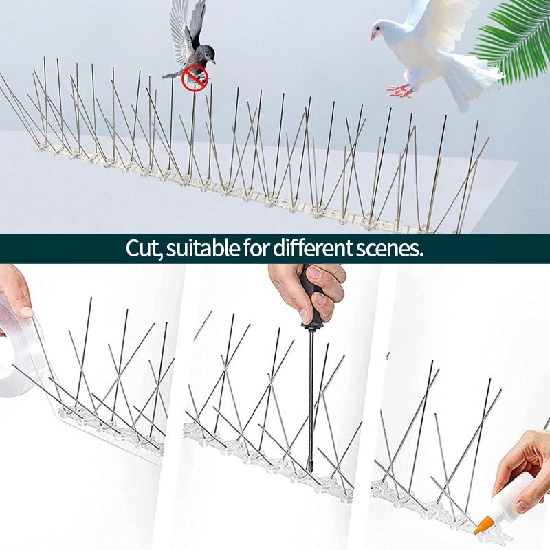 Outdoor Pigeon Spikes Deterrent Wire Stainless Steel Spikes Garden Fence Roof Bird Repeller Anti Pigeon Squirrel Bird Repellent